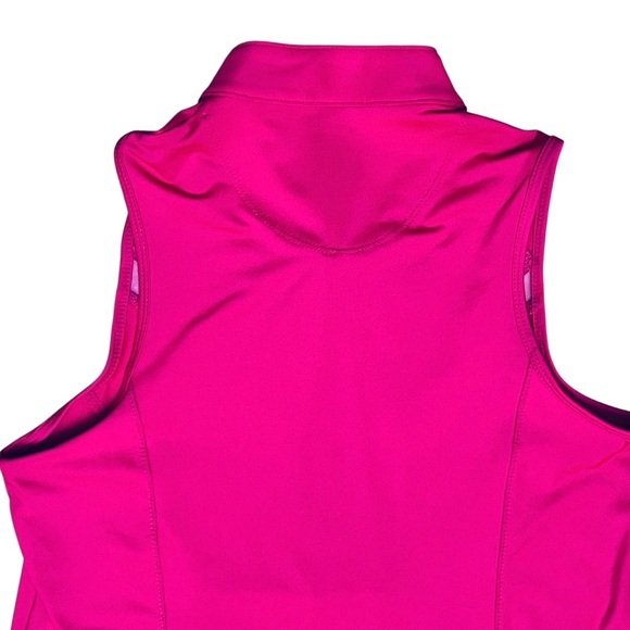 Lucky In Love Top Polo Golf Hot Pink Sleeveless 3/4 Zip Shirt Sz M NEW - Picture 6 of 11